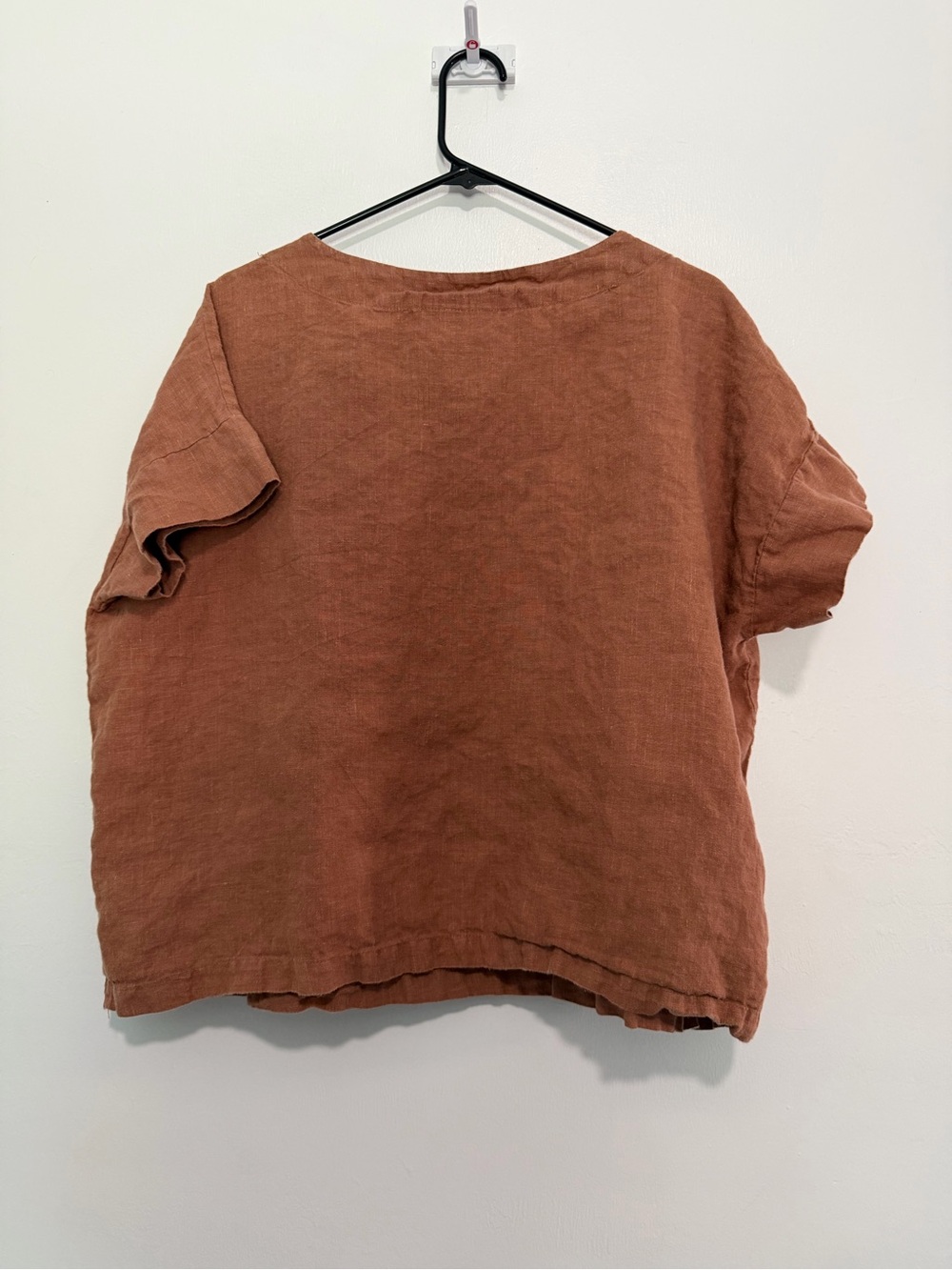 Bryn Walker Burnt Orange 100% Linen Blouse Size M Oversize Look - Picture 4 of 5